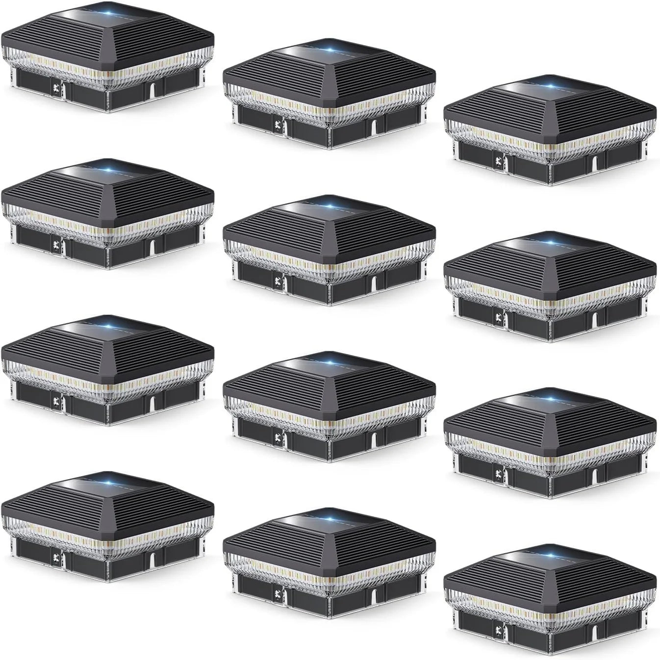 KPSTEK Solar Post Lights Outdoor Fence Lights With Three Modes