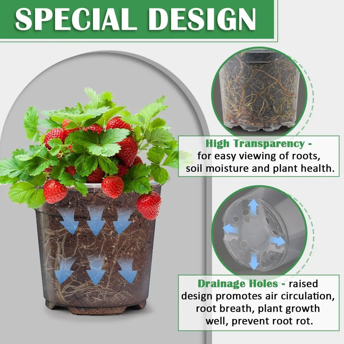 Clear Nursery Pots With Drainage Holes For Seedlings And Succulents