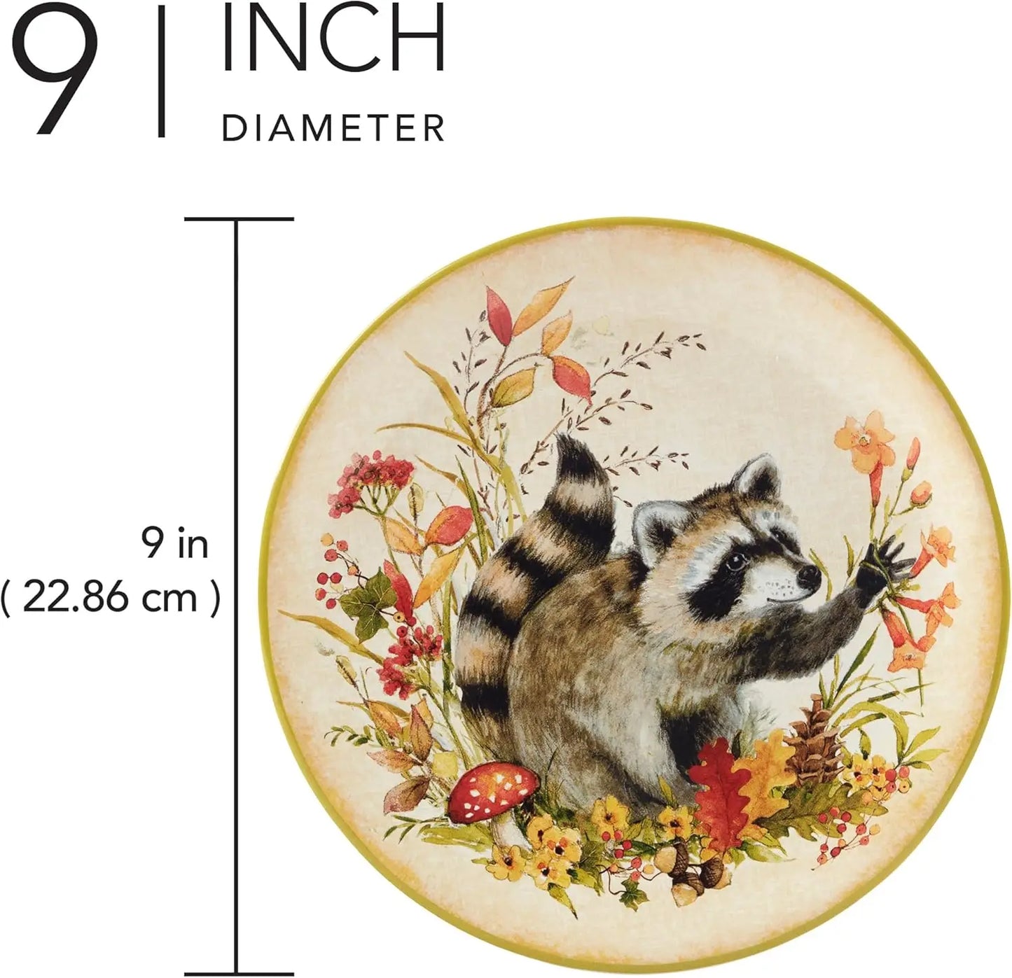 Woodland Critters Ceramic Salad And Dessert Plates Set Of 4