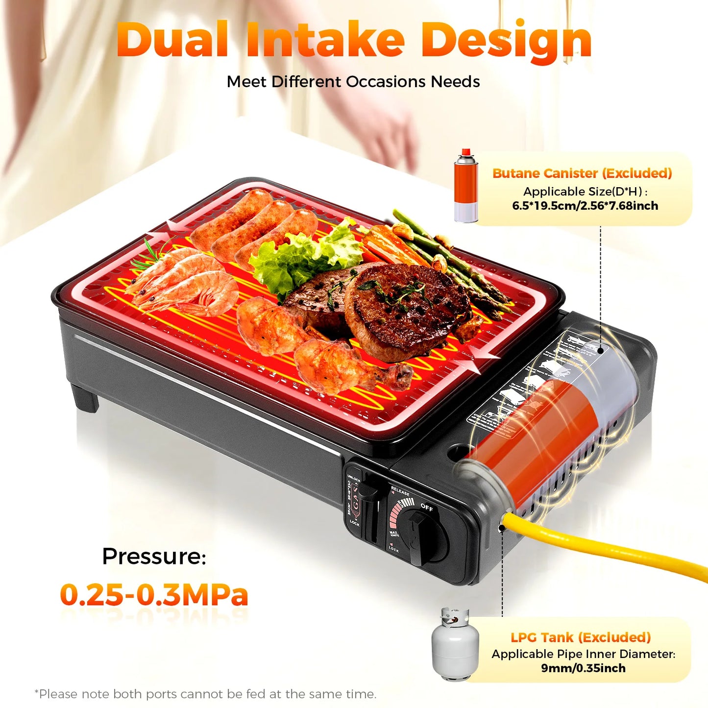 Bymaocar Portable Butane Gas Stove Grill For Outdoor Barbecue