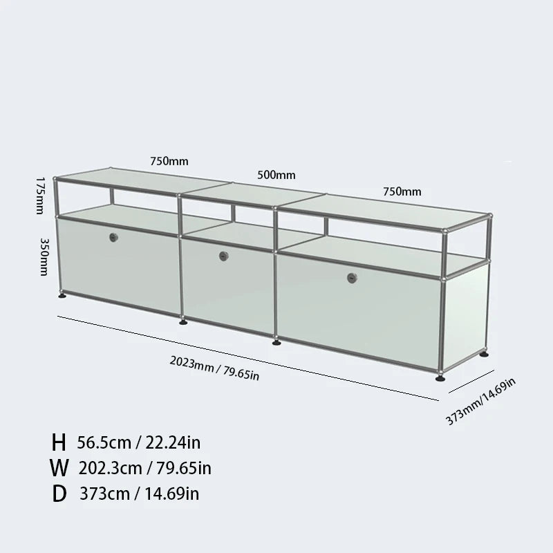 Bigcityfur TV Stand Storage Cabinet Metal Corner Display Unit