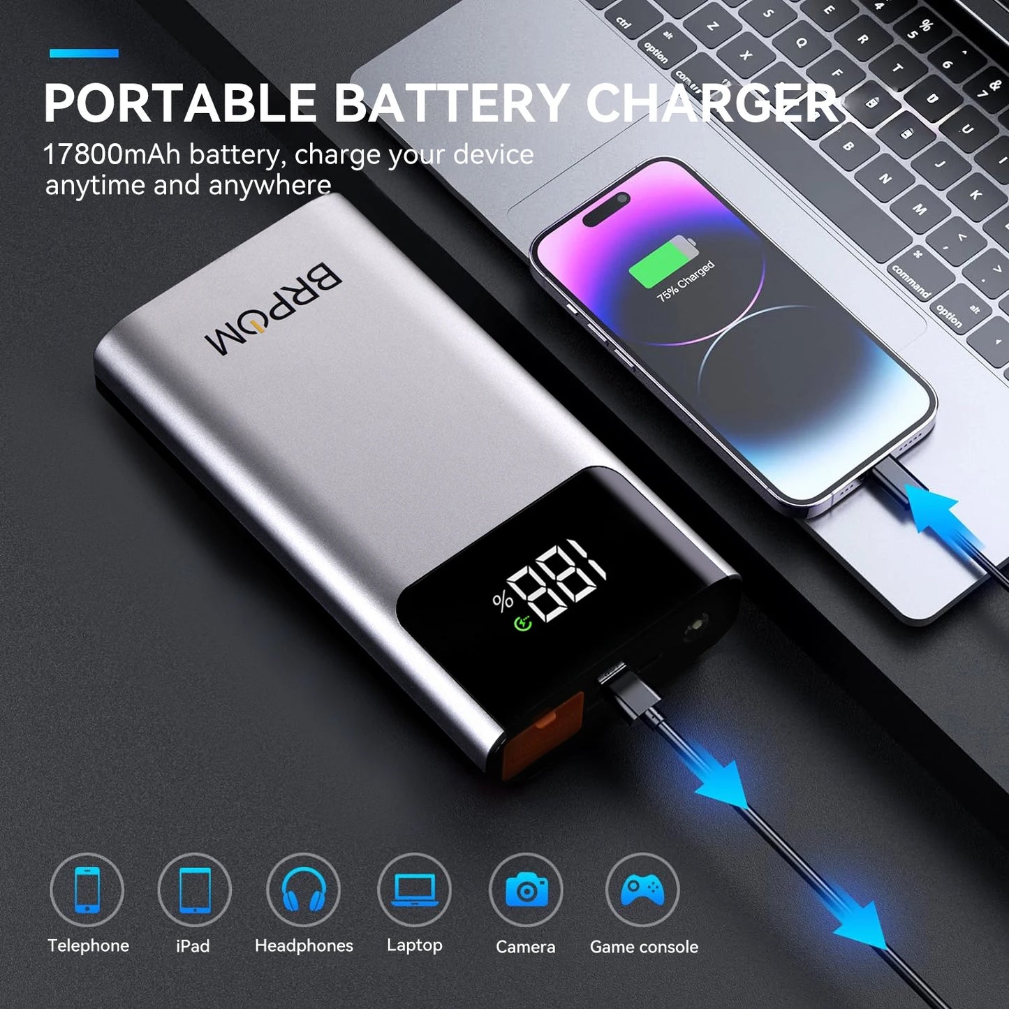 Biuble 4000A Car Jump Starter 3-in-1 Portable Battery Booster