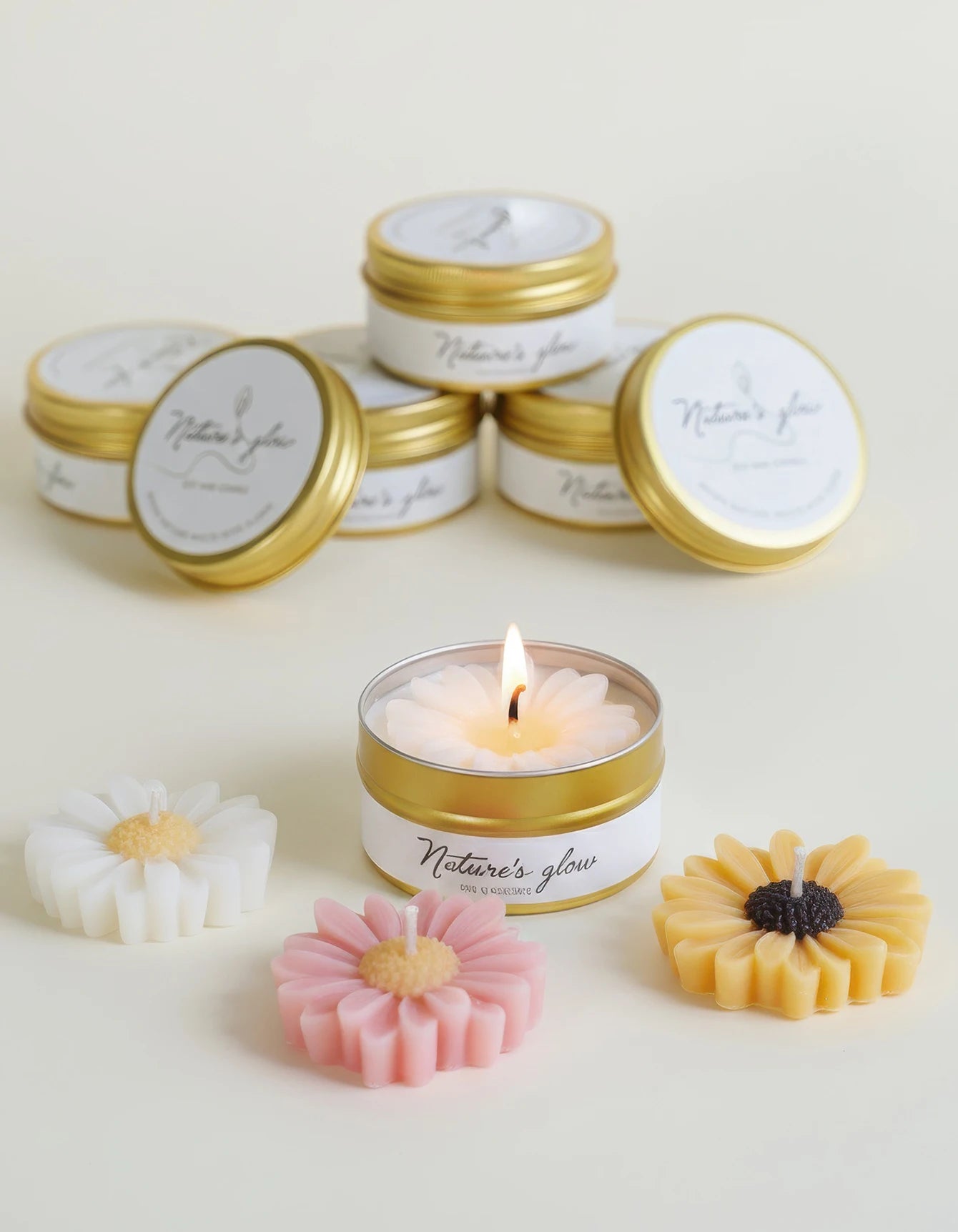 Chamomile Scented Soy Wax Candle Tin Handmade For Bedroom Decor