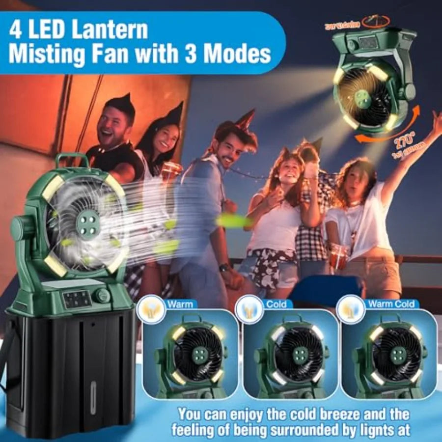 Portable Outdoor Misting Fan for Patio with USB Power 20000mAh