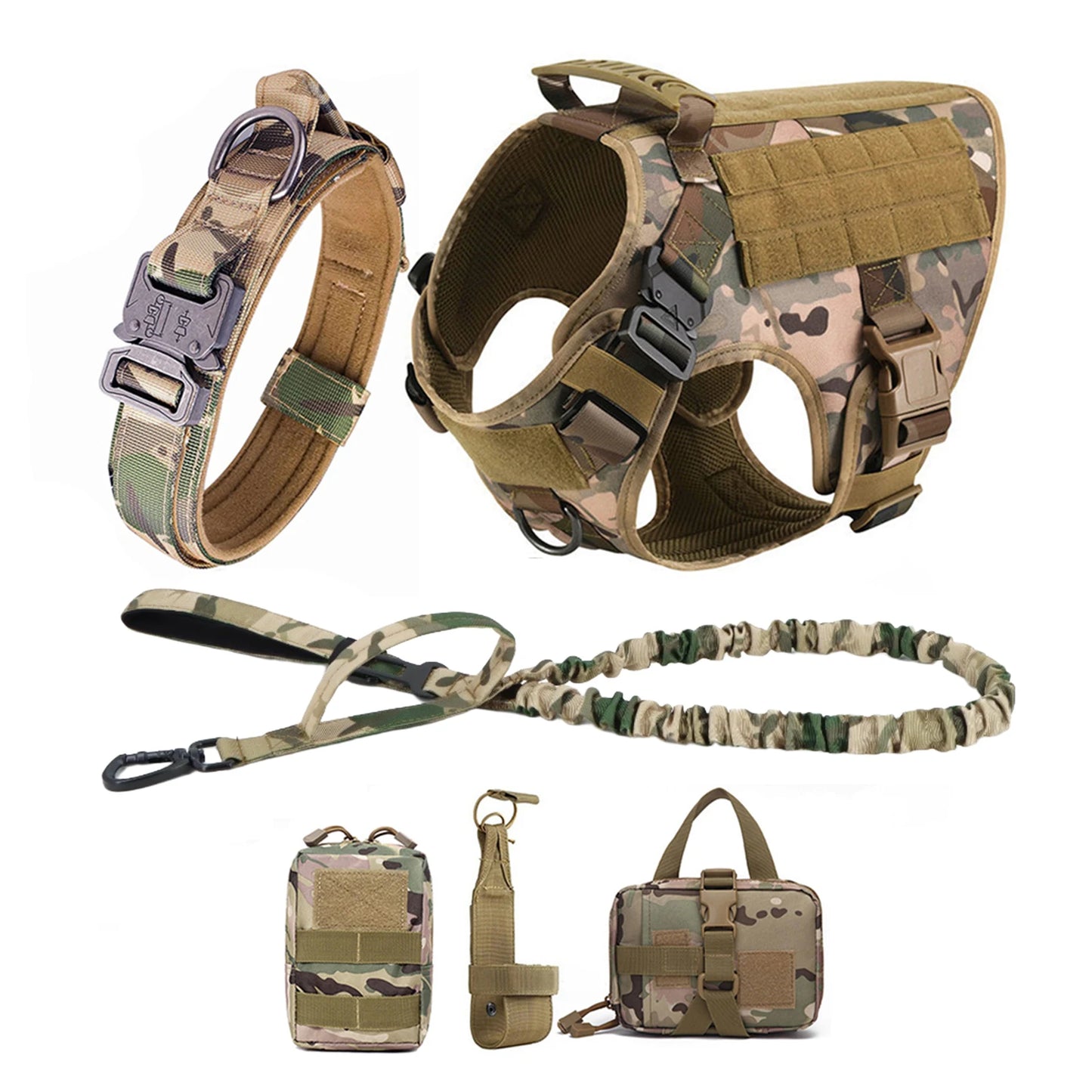 PETRAVEL CN Tactical Dog Harness Vest With Molle Pouches For Medium Large Dogs