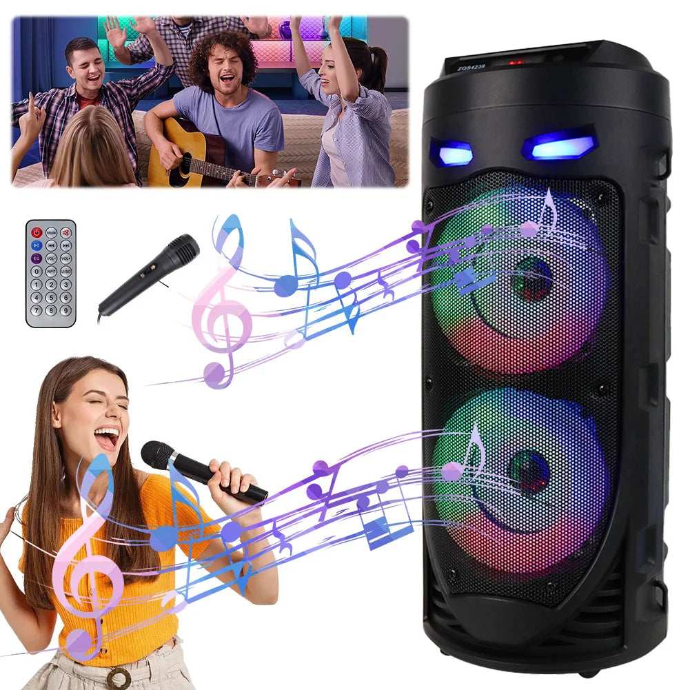 ALLOET 16W Portable Bluetooth Speaker Deep Bass Lights