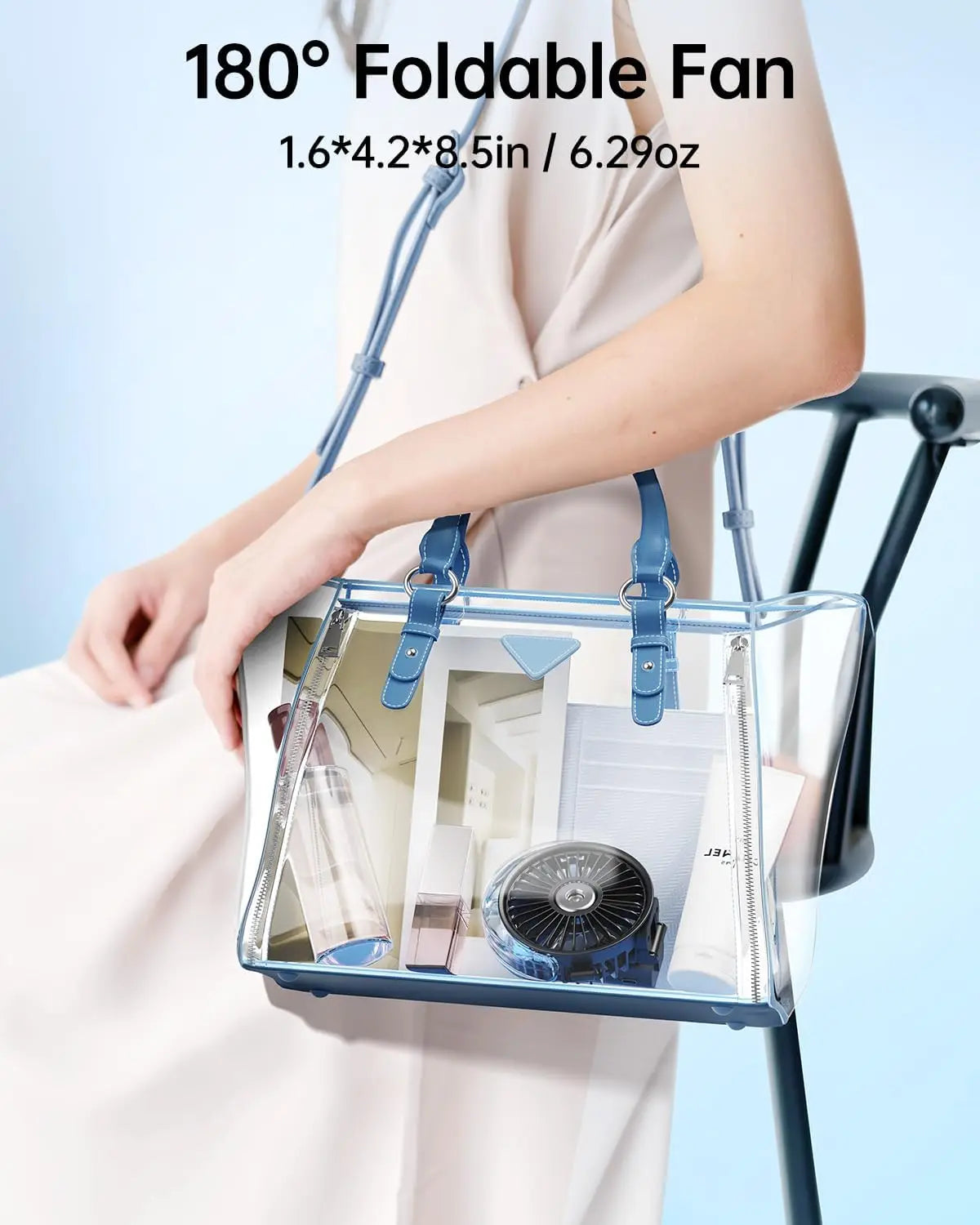 Foldable Misting Fan USB Rechargeable 3 Speeds With 30ml Tank