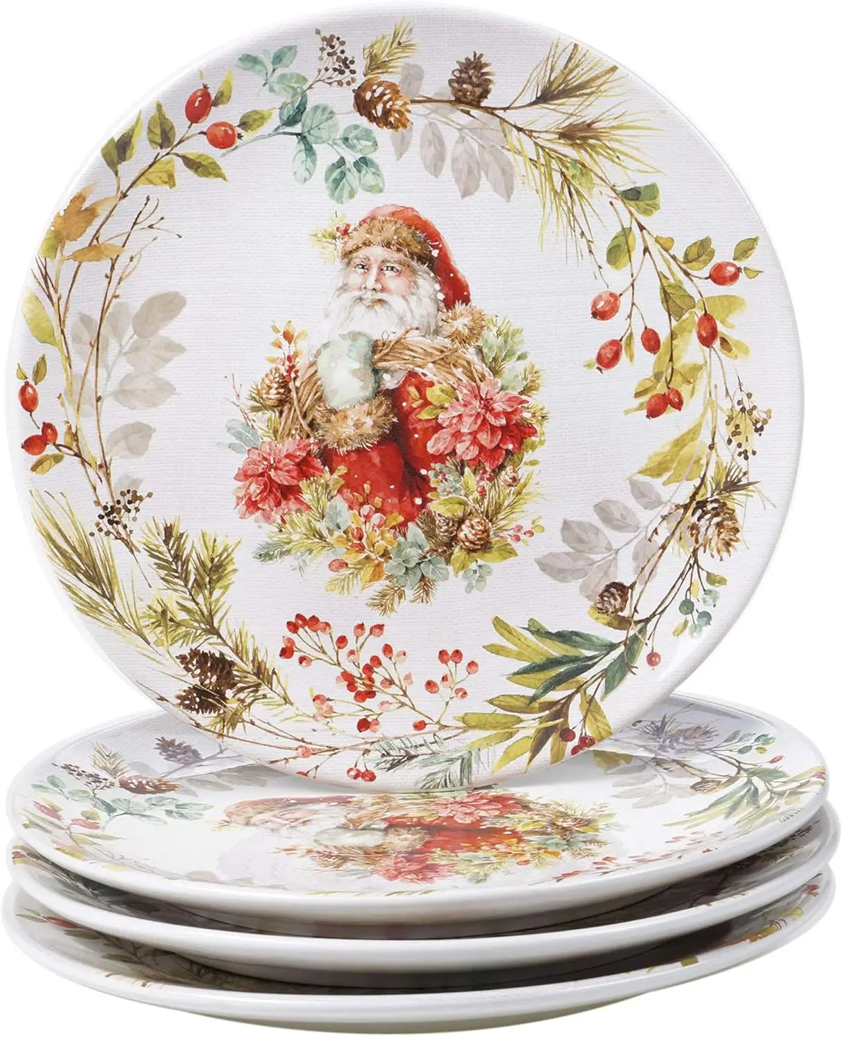 Christmas Story Dinnerware Set Service For Four With Santa Plates