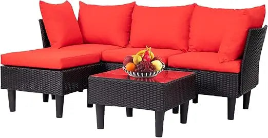 Patio Furniture Sets Outdoor Wicker Conversation Sofa Rattan Chair