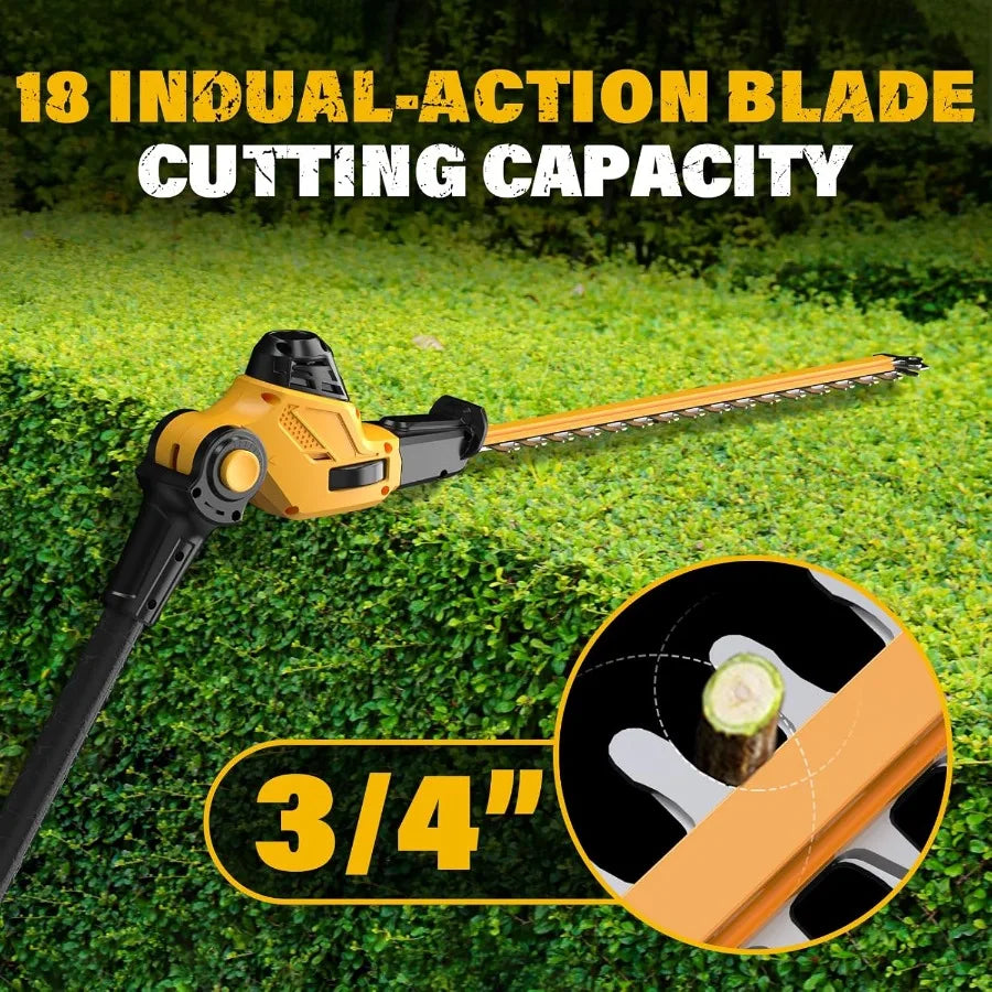 Two In One Cordless Pole Saw And Hedge Trimmer Pro
