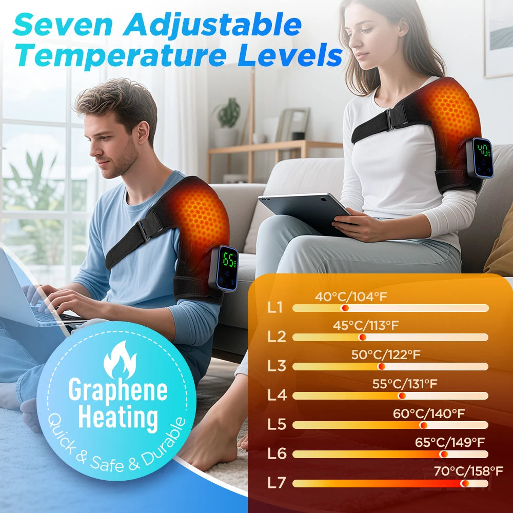 Hailicare Wireless Graphene Heating Massager For Shoulders Knees Elbows