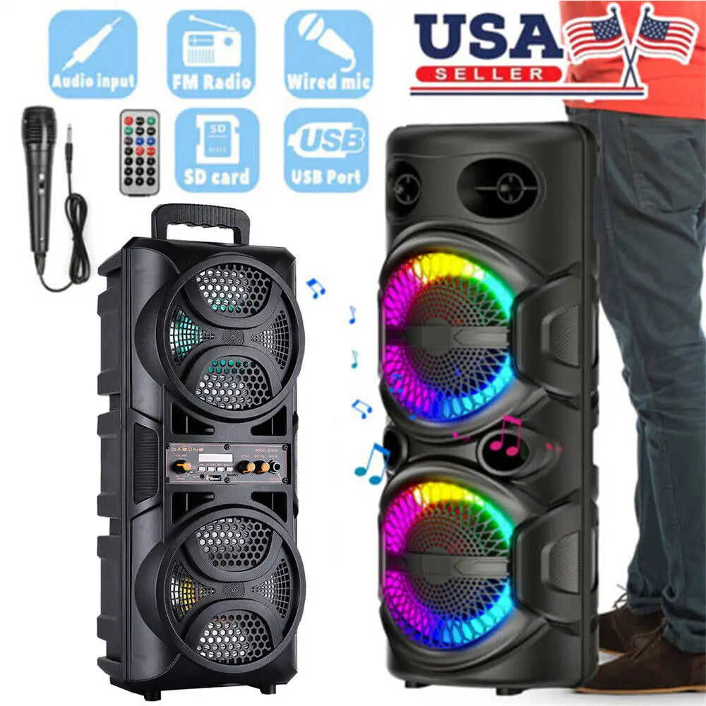 CURUK 3000W Portable Bluetooth Speaker Subwoofer Karaoke Party System