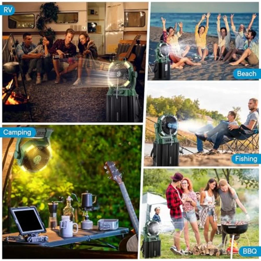 Portable Outdoor Misting Fan for Patio with USB Power 20000mAh
