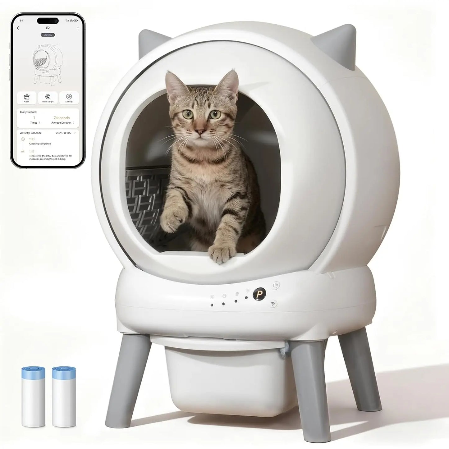 E2 Automatic Self Cleaning Litter Box Multiple Cats With App