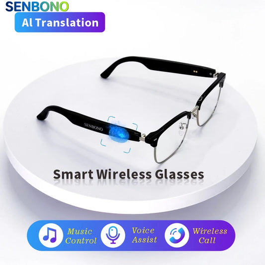 SENBONO Smart Glasses AI Translation Real Time Multilingual Support