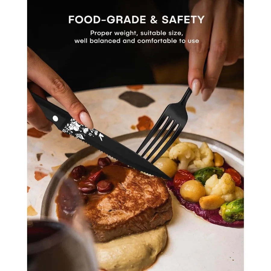 Stainless Steel Flatware Set for 8 With Steak Knives