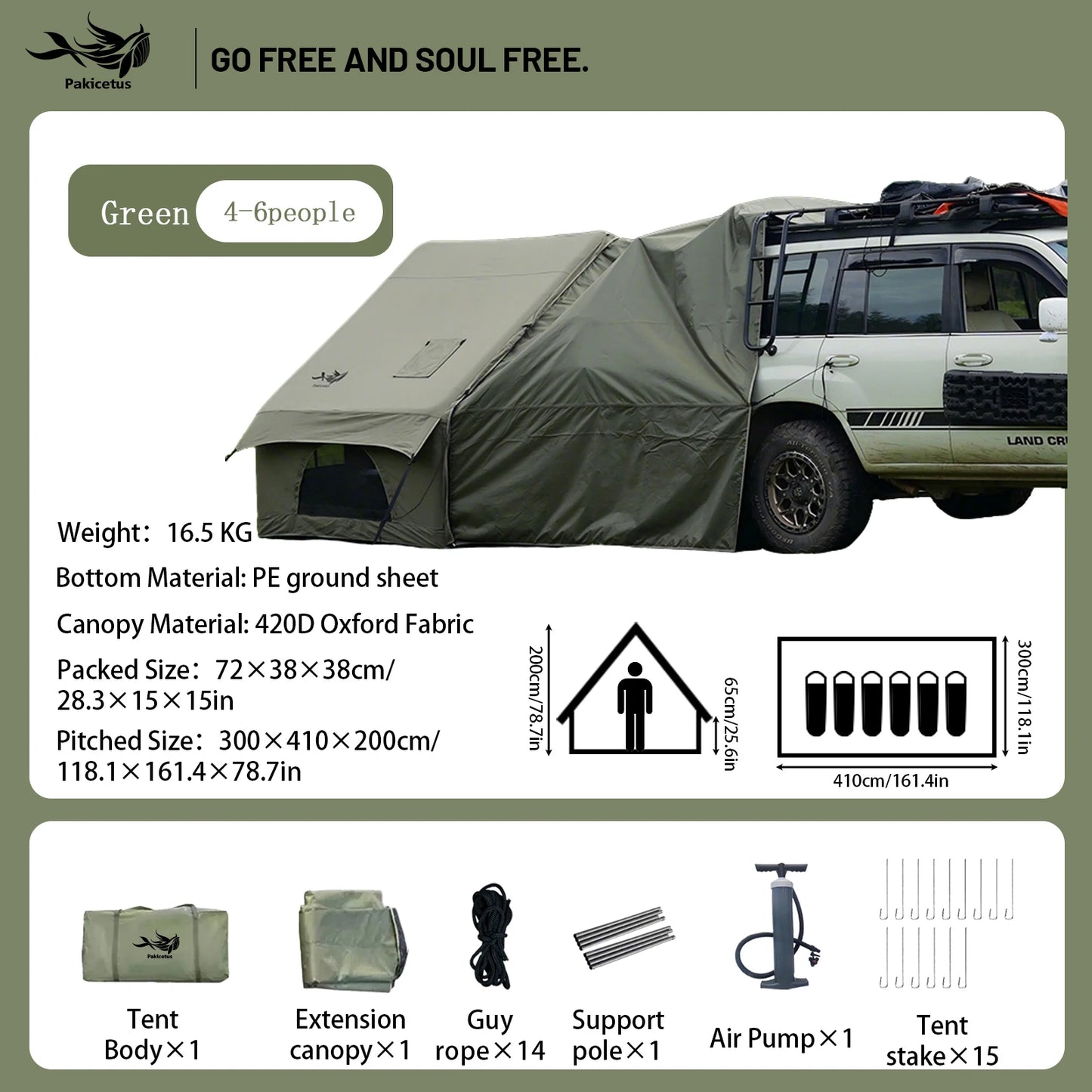 Quick Setup Inflatable Camping Tent For 4-8 People Waterproof