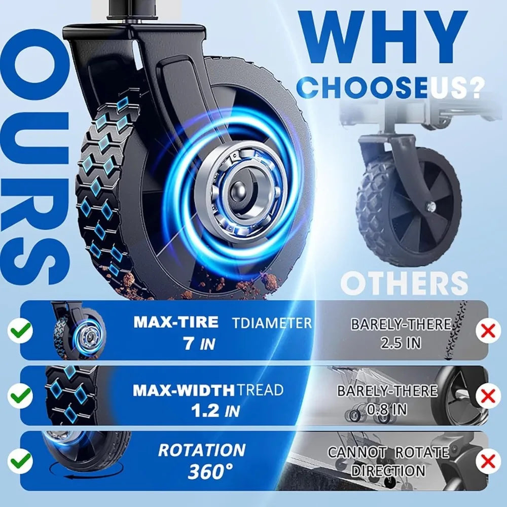 Collapsible Wagon Foldable All-Terrain Grocery Beach Wagon Cart