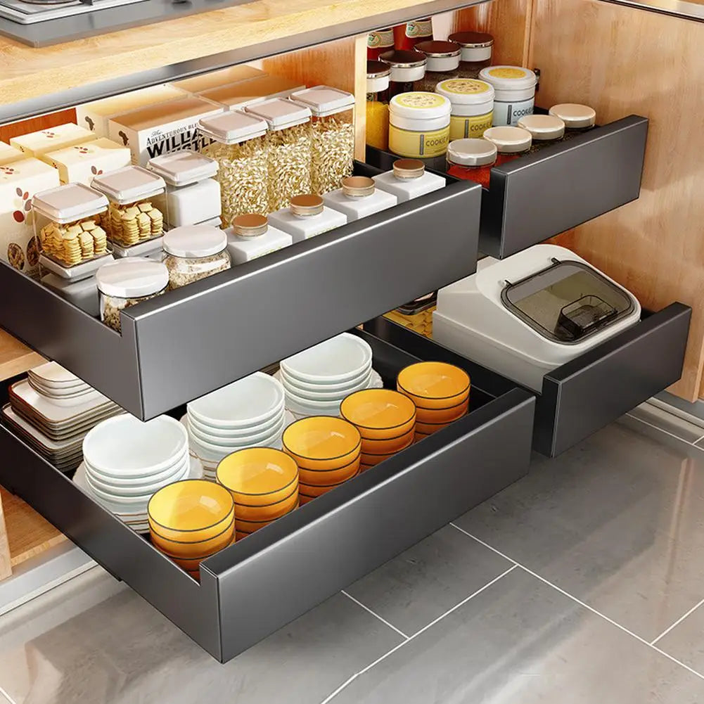 HiMISS Pull Out Cabinet Organizer Metal Slide Out Drawer Kitchen