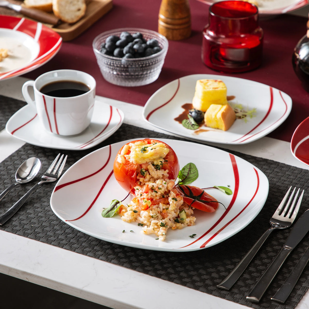 Malacasa Felisa 30 Piece Porcelain Dinner Set With Cups And Saucers